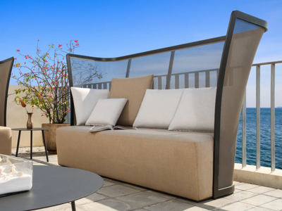 BOLERO 91227E - 3 seater high-back fabric garden sofa _ IVINI