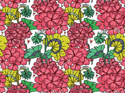 LOVE GERANEI - 50s style wallpaper with floral pattern _ Jannelli&Volpi