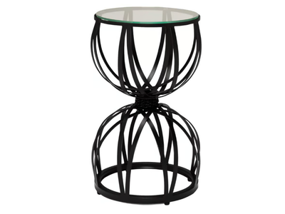 AMALFI - Round Glass and Stainless Steel side table _ JANUS et Cie