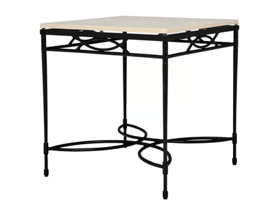 AMALFI - Square resin and stainless stel side table _ JANUS et Cie