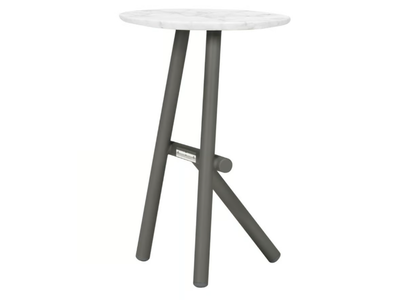 ANATRA - Round side table with marble or ceramic top _ JANUS et Cie