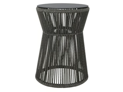 KNOT - Round olefin rope and aluminium side table _ JANUS et Cie