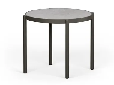 SCOOP - Round powder coated aluminium garden side table _ Jardinico