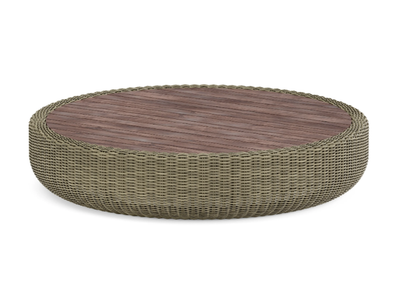 TUGU - Round low wicker garden side table _ Jardinico