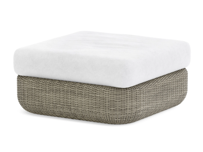 TUGU - Square wicker garden pouf _ Jardinico