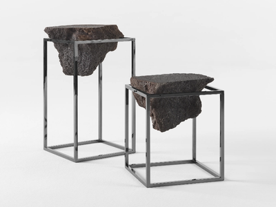 ANTIVOL - Lava stone coffee table and metal structure _ JCP UNIVERSE