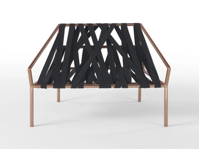 LIGOMANCER - Armchair with metal armrests and elastic bands _ JCP UNIVERSE