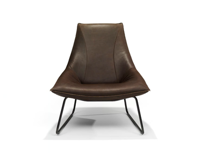 BEAL - Sled base leather armchair with armrests _ Jess