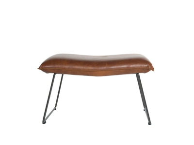 BEAL - Upholstered sled base leather footstool _ Jess