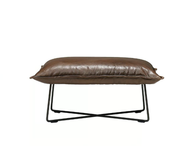 EARL - Upholstered leather footstool _ Jess