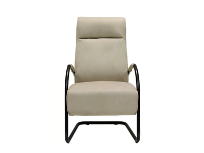 HOWARD - Cantilever leather armchair with armrests _ Jess