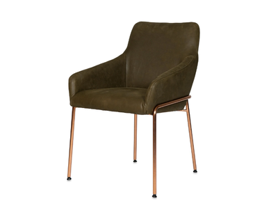 JOLLY - Leather chair with armrests _ Jess