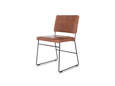 MILA - Sled base upholstered leather chair _ Jess