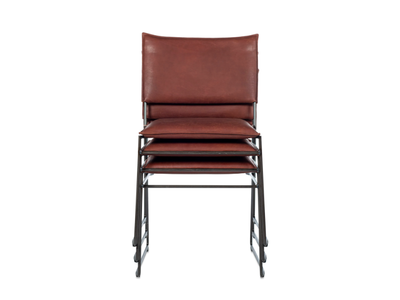 NORMAN - Stackable sled base leather chair _ Jess