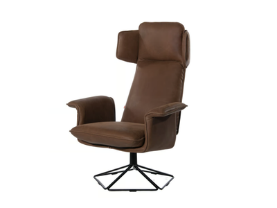 ORIGAMI - Leather armchair with headrest _ Jess