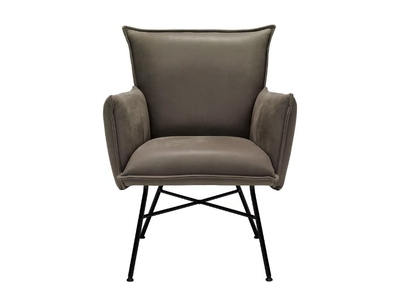 SANNE - Leather armchair with armrests _ Jess