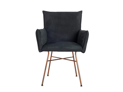 SANNE - Leather chair with armrests _ Jess