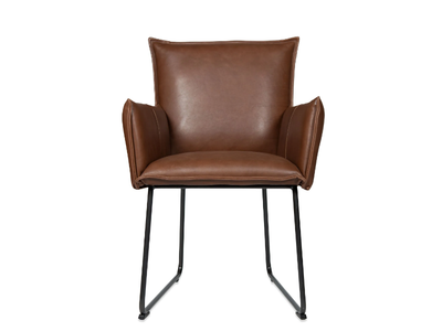 SANNE - Sled base leather chair with armrests _ Jess