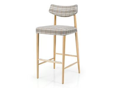 BIZU M1132UU - Upholstered wooden barstool with footrest _ JMS