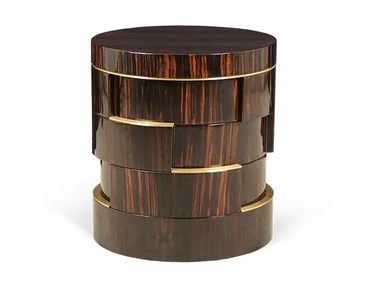 BABEL - Round ebony high side table _ JOSÉ LEITE DE CASTRO