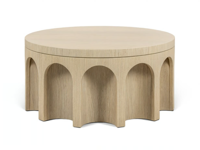 PALADIO - Round oak coffee table _ JOSÉ LEITE DE CASTRO