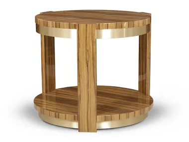 PARKER - Round wooden high side table _ JOSÉ LEITE DE CASTRO