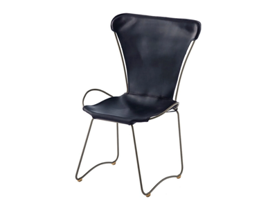 HUG - Sled base tanned leather and steel chair _ Jover+Valls