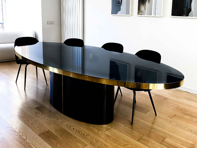 MALIBU - Oval laminated glass table _ Jover+Valls