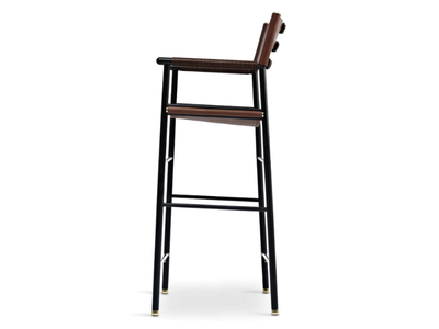 REPOSE BAR STOOL - High tanned leather and steel stool with back _ Jover+Valls