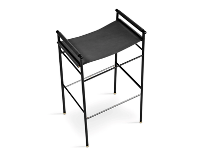 REPOSE BAR STOOL - High tanned leather and steel stool with footrest _ Jover+Valls