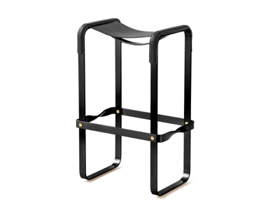 WANDERLUST BAR STOOL - High sled base tanned leather and steel stool _ Jover+Valls
