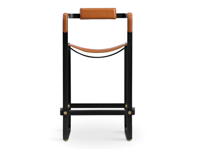 WANDERLUST BAR STOOL - High tanned leather and steel stool with back _ Jover+Valls