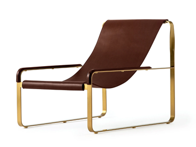 WANDERLUST - Tanned leather and steel Chaise longue _ Jover+Valls