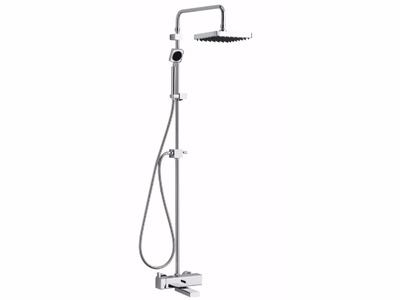 MARK II - Wall-mounted chromed brass shower panel with hand shower _ JUSTIME