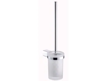 MARK - Wall-mounted satin glass toilet brush _ JUSTIME