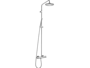 STILL ONE - Thermostatic chromed brass shower panel with overhead shower _ JUSTIME