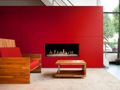 G100/41F - Wall-mounted built-in gas fireplace _ KALFIRE