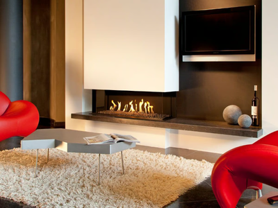 G130/37S - Wall-mounted 3-sided gas fireplace _ KALFIRE