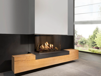 G70/44S - Wall-mounted 3-sided gas fireplace _ KALFIRE