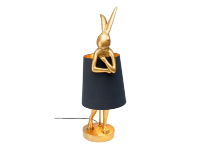 ANIMAL RABBIT - LED polyresin table lamp with linen lampshade _ KARE Design