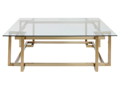 CLARA GOLD - Rectangular Glass and Stainless Steel high side table _ KARE Design