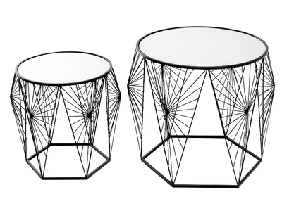 COBWEB - Low glass and steel coffee table _ KARE Design