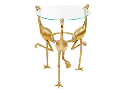 FLAMINGO - Round glass and aluminium coffee table for living room _ KARE Design