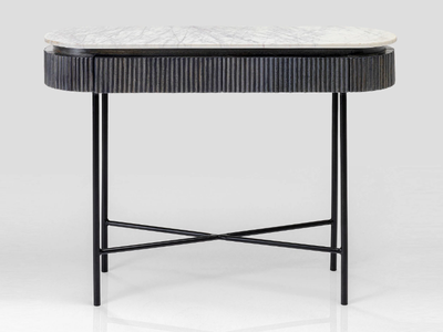 GLENN - Oval marble console table with drawers _ KARE Design