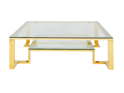 GOLD RUSH - Square glass coffee table _ KARE Design
