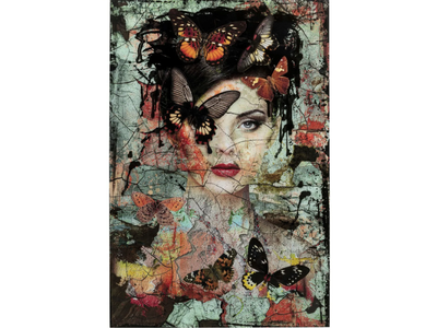 Glass Picture Lady Butterfly 100x150cm