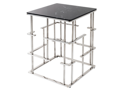 ROME - Glass and Stainless Steel high side table _ KARE Design