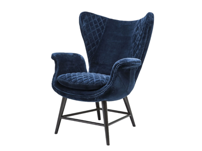 TUDOR VELVET - Velvet armchair with armrests _ KARE Design