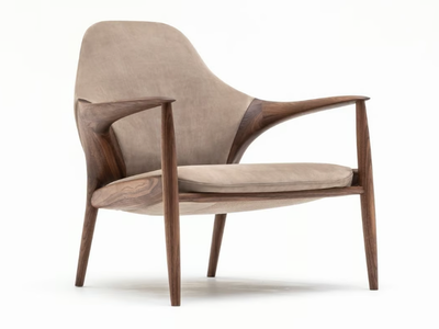 KUNST - Leather armchair with armrests _ KARIMOKU