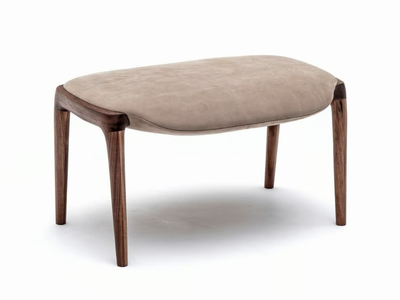 KUNST - Upholstered leather footstool _ KARIMOKU